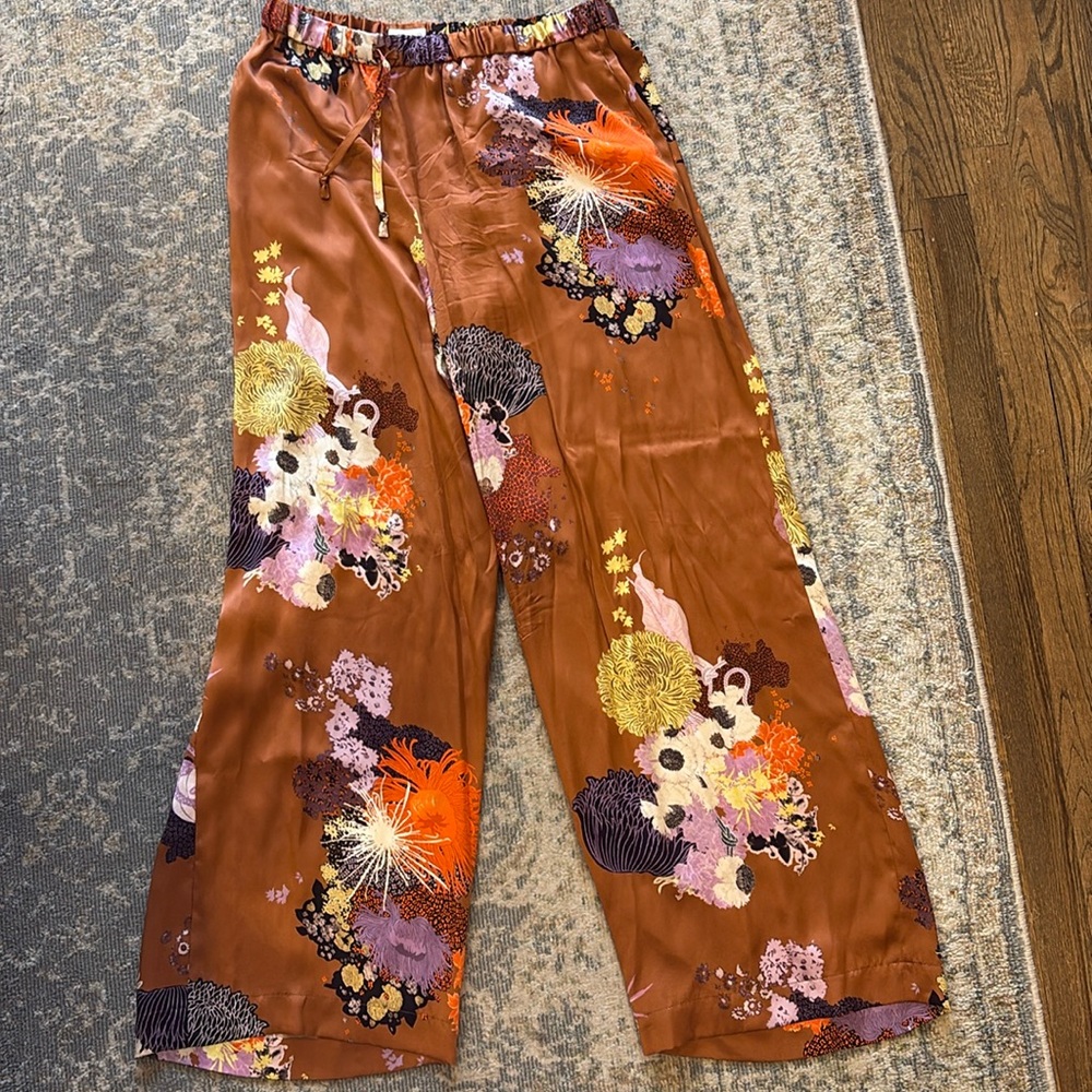 Dries Van Noten Silk Print Pants